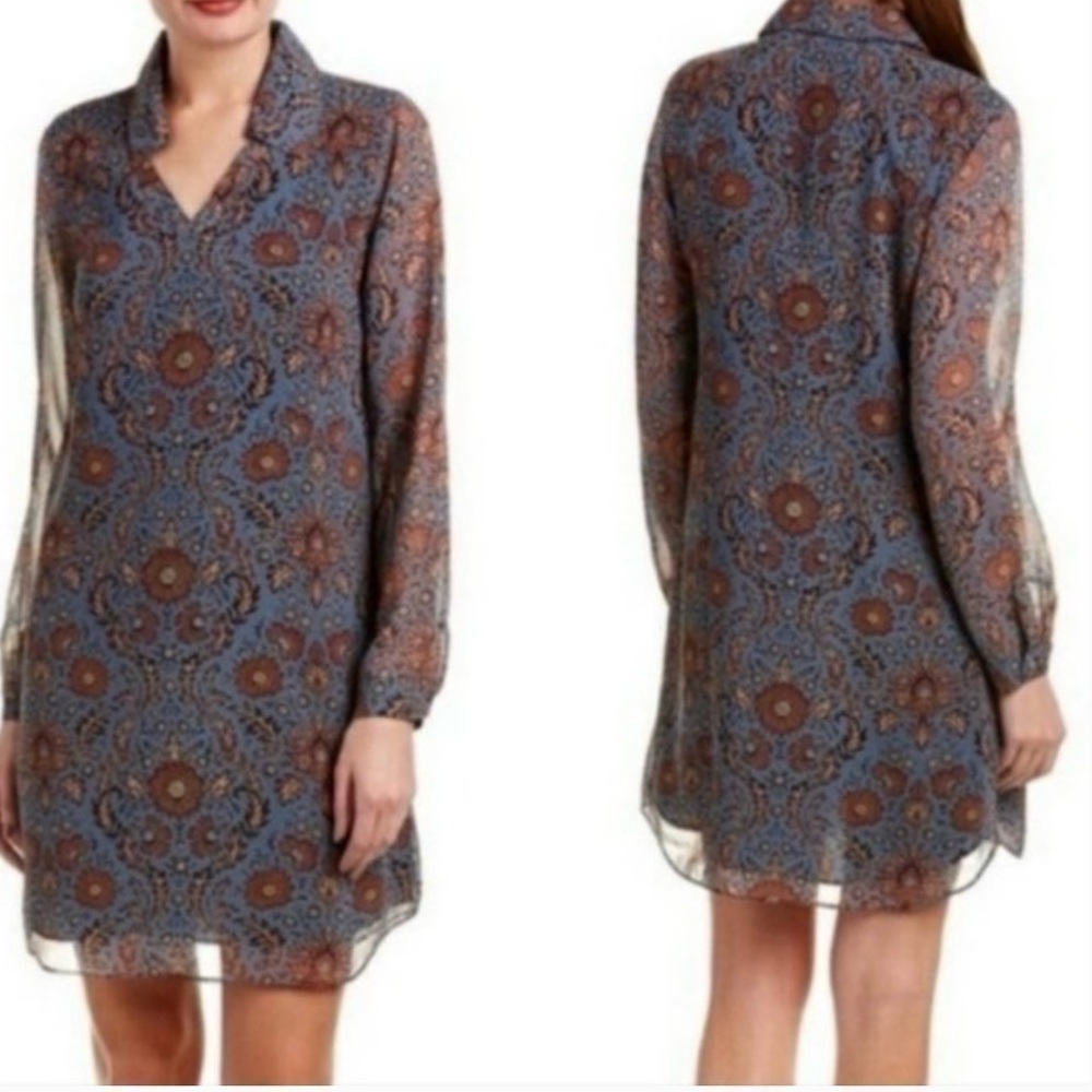 Cabi Womens Provincial Dress Style 3295 Floral Long Sleeve Tunic Size Small